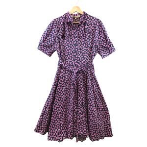 Katharine Kidd Women Dress Purple Mini Floral‎ Puffed size 4